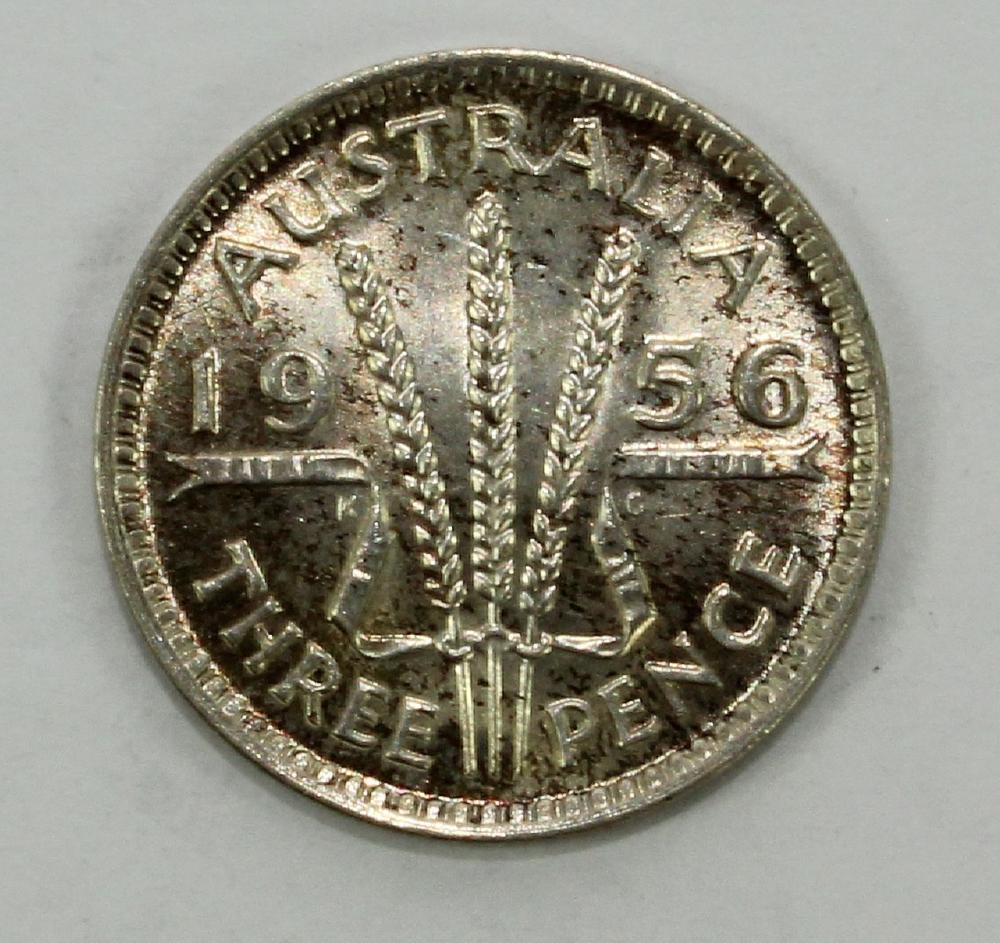 Australia 1956 Threepence, Gem image