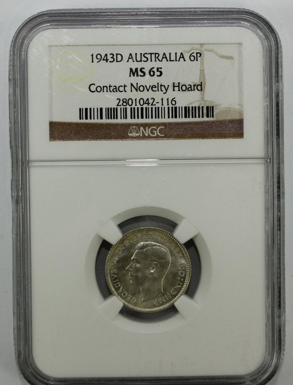 Australia 1943 (D) Sixpence... image