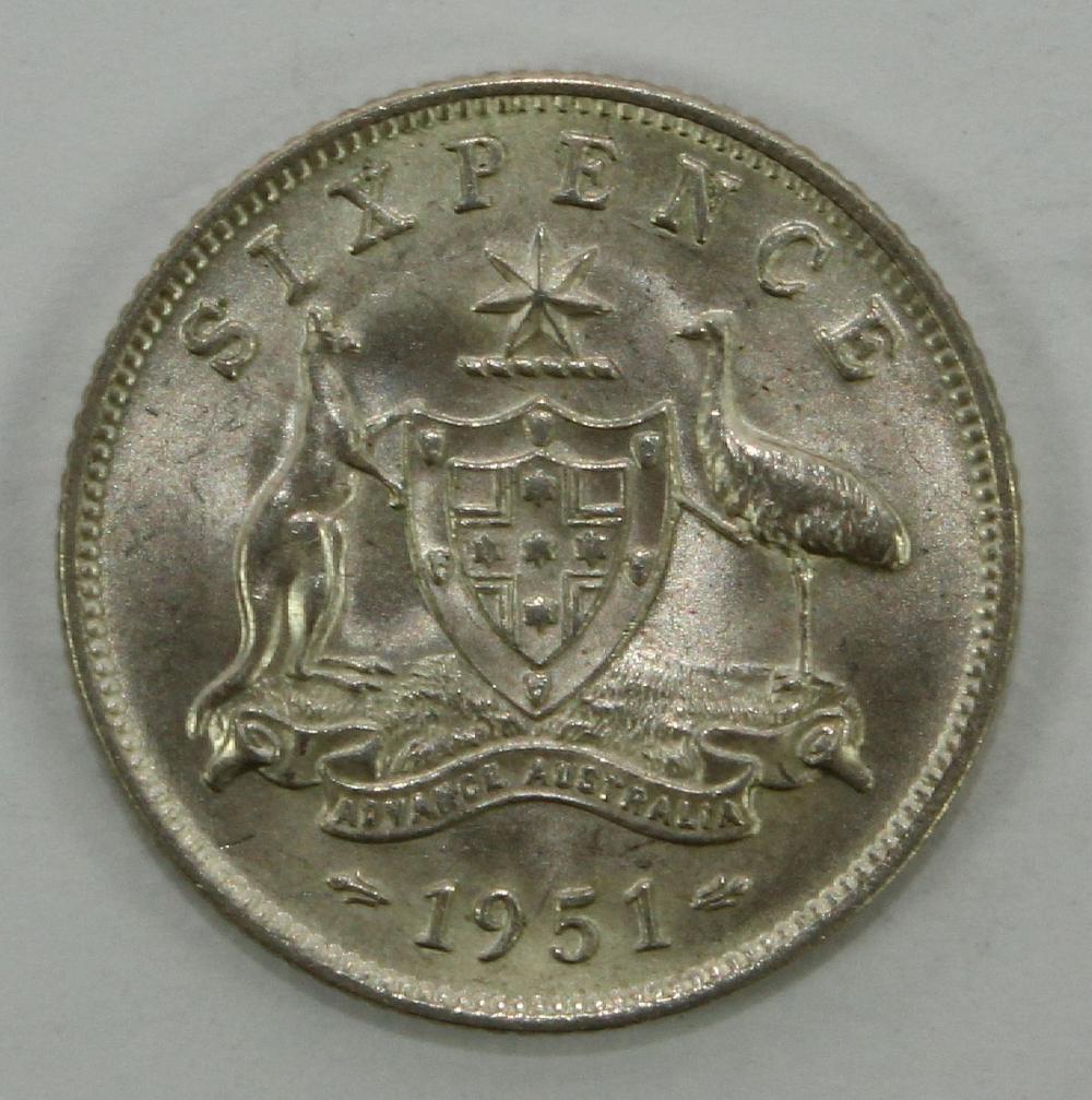 Australia 1951 Sixpence, ne... image