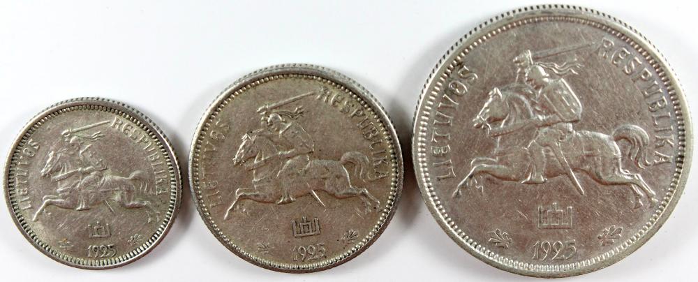 Lithuania 1925 1, 2 & 5 Sil... image