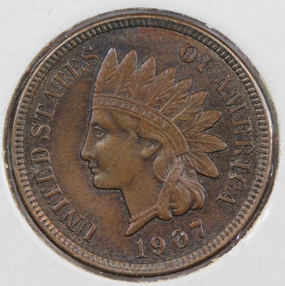 USA 1907 Cent, Brown Unc wi... image