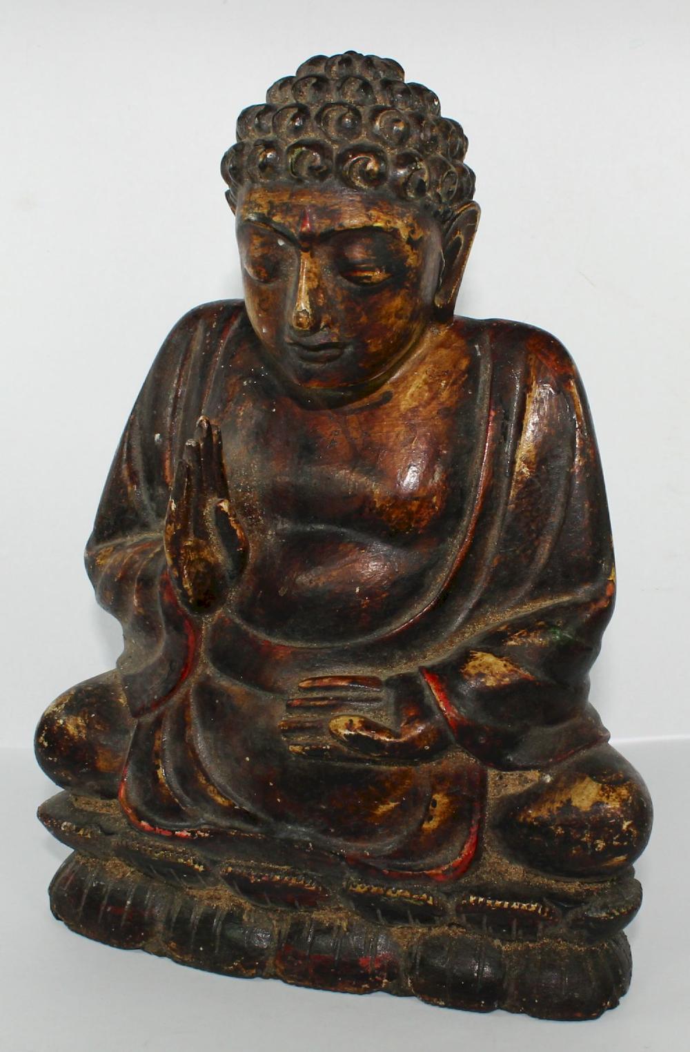 Rustic Wooden Buddha crafte... image