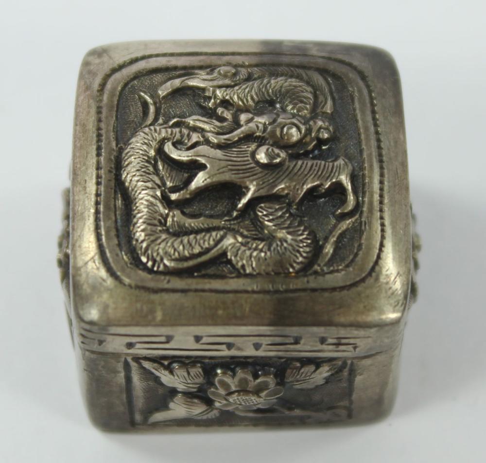 Chinese Silver Pill Box wit... image