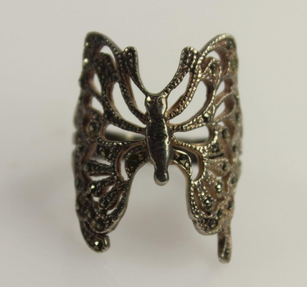 Butterfly Ring in Marcasite... image