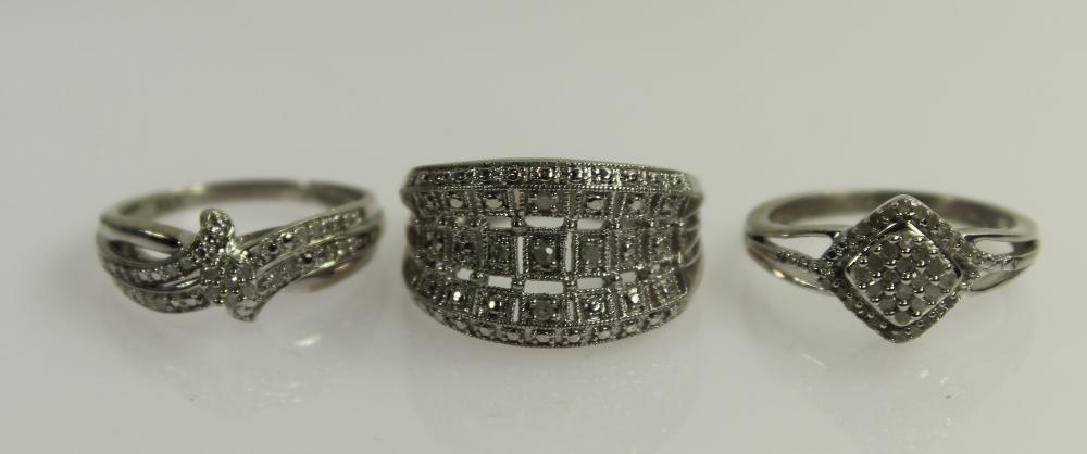 Faux Diamond Rings in Sterl... image