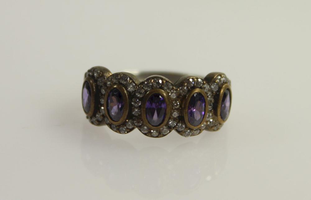 Faux Amethyst & Diamond Rin... image