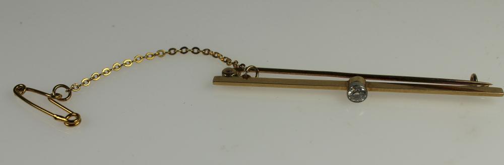 Diamond Bar Brooch in 14ct ... image