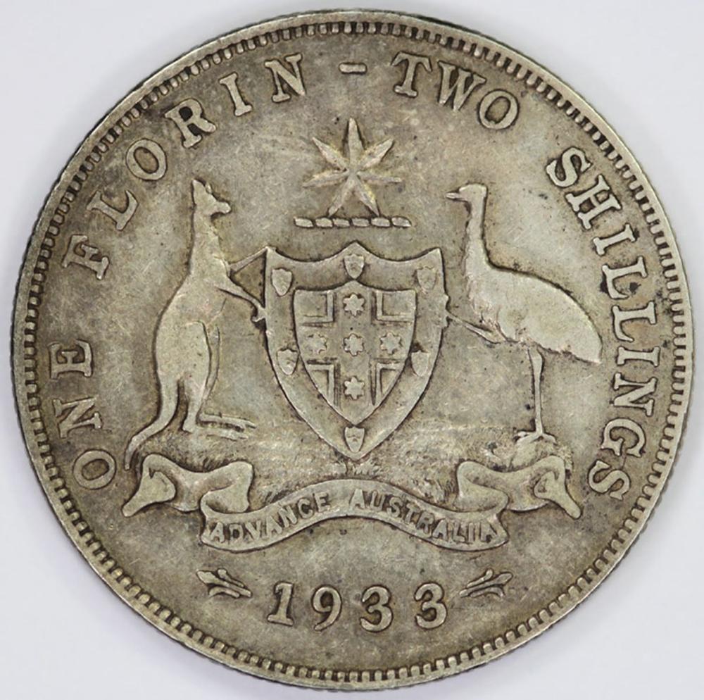 Australia 1933 Florin, near... image