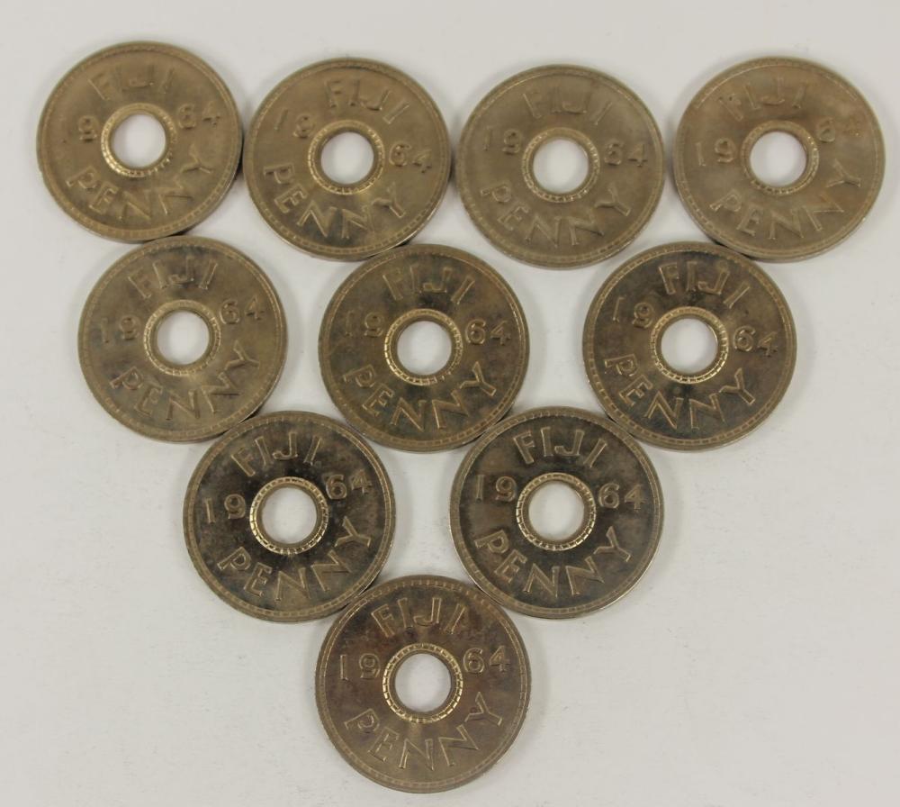 Fiji 1964 Cu-Ni Pennies, Ch... image