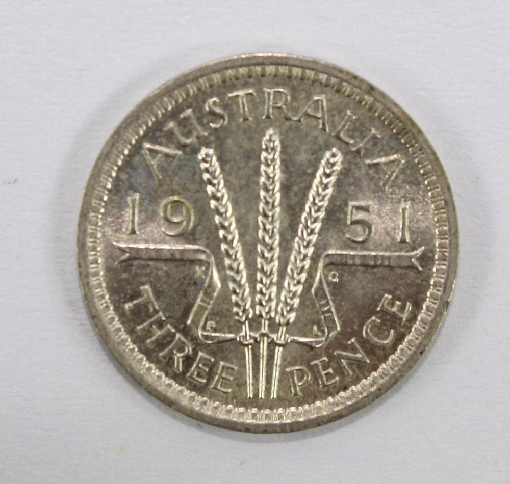 Australia 1951 PL Threepenc... image