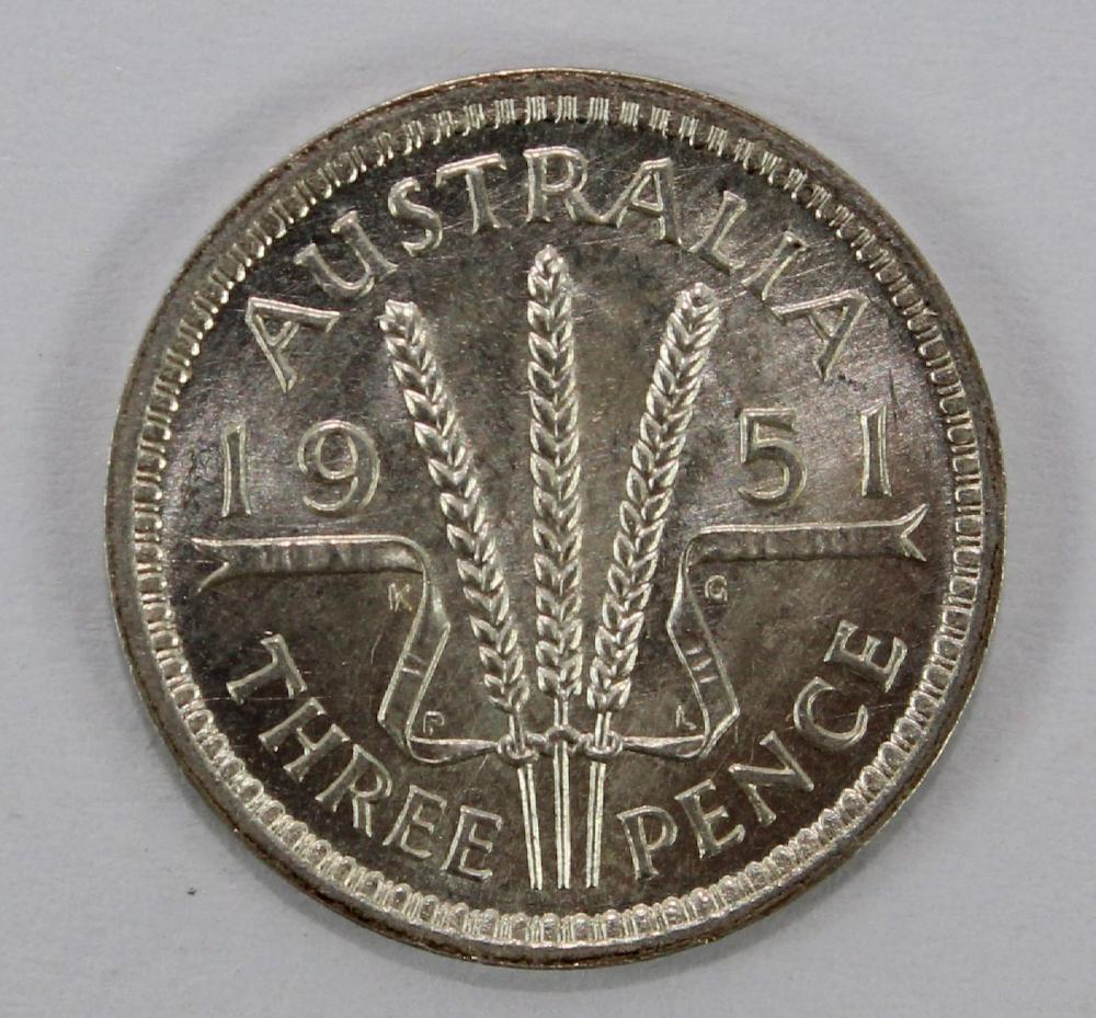 Australia 1951 PL Threepenc... image