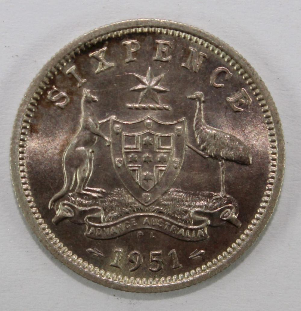 Australia 1951 PL Sixpence,... image