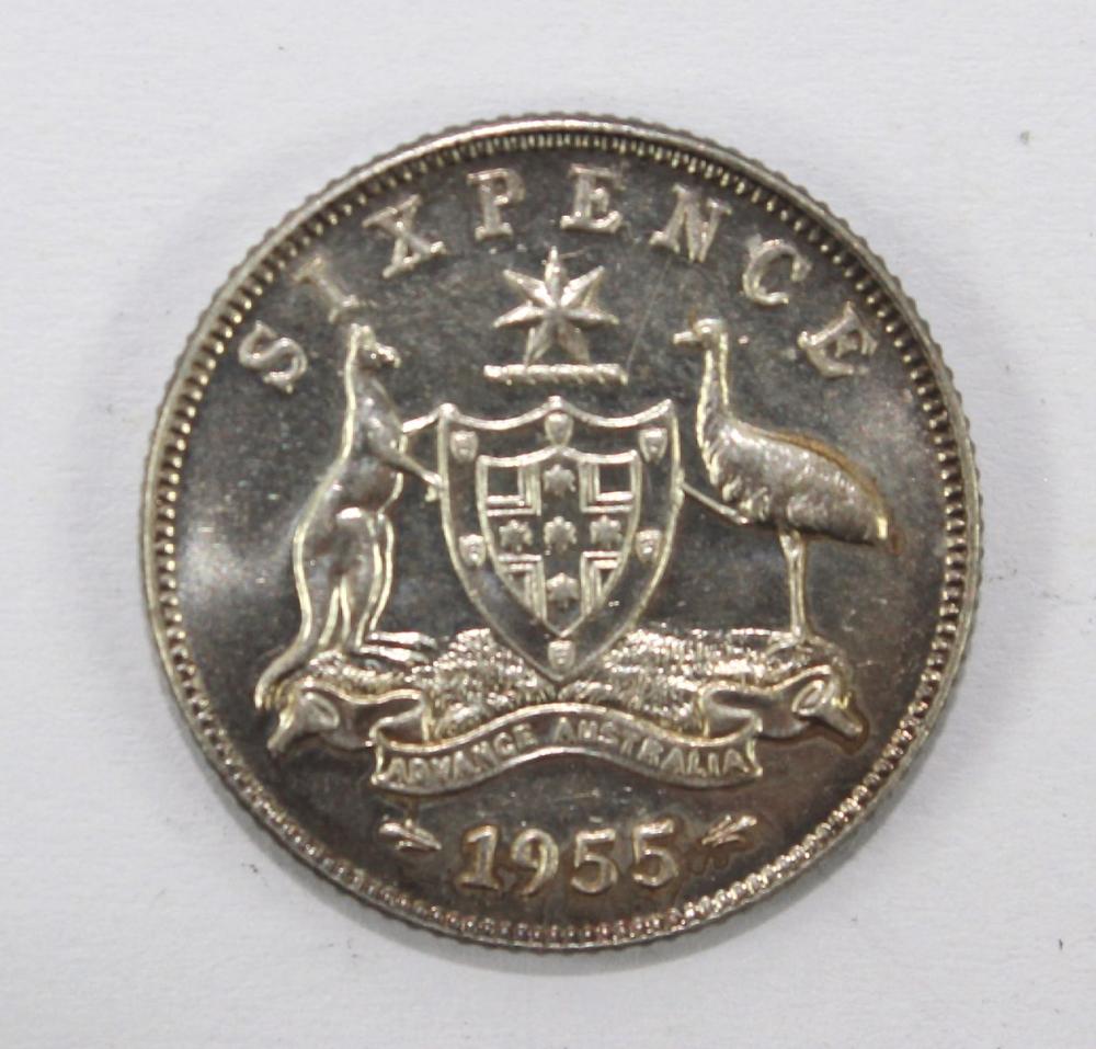 Australia 1955 Sixpence, Ch... image