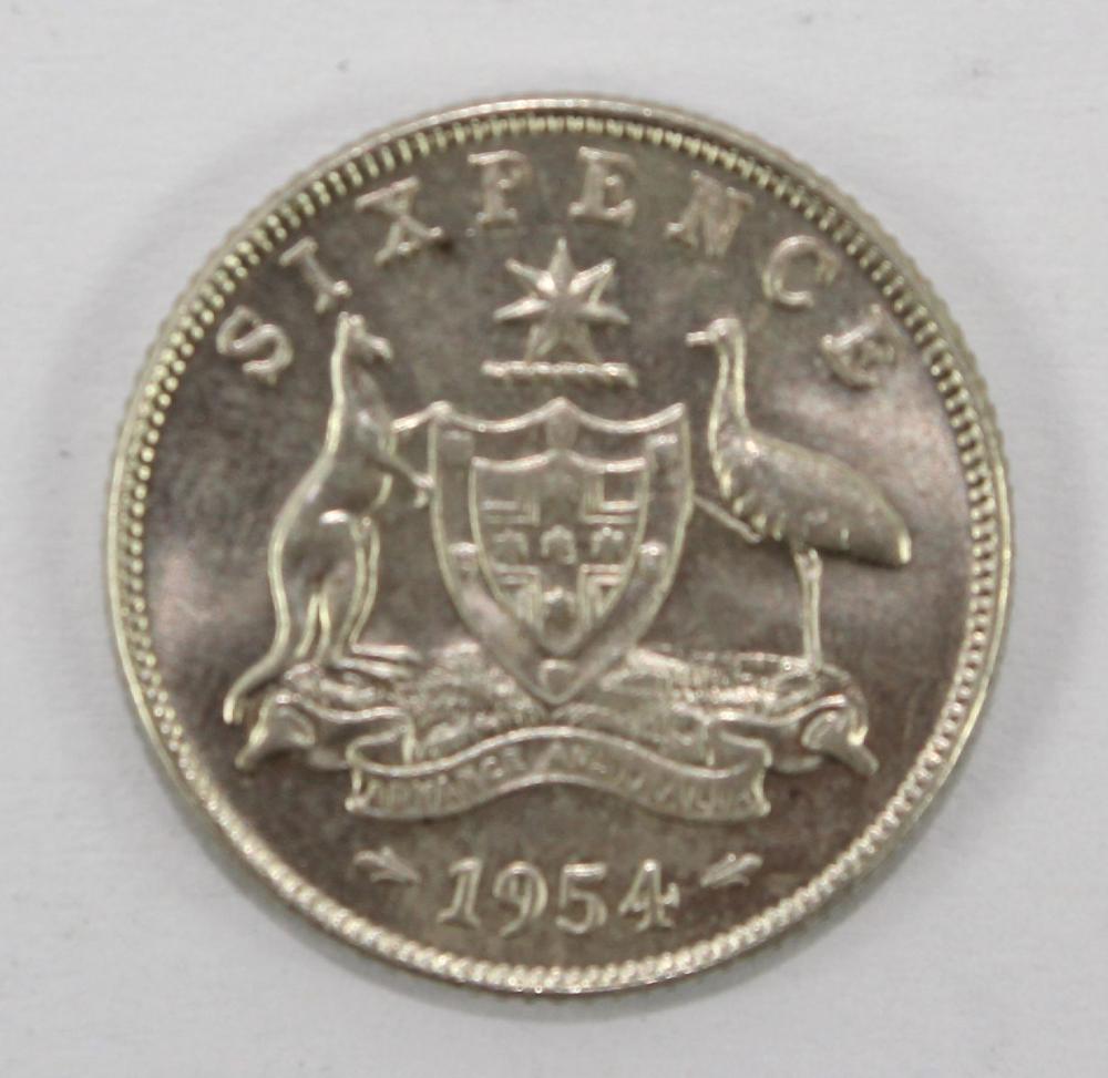 Australia 1954 Sixpence, ne... image