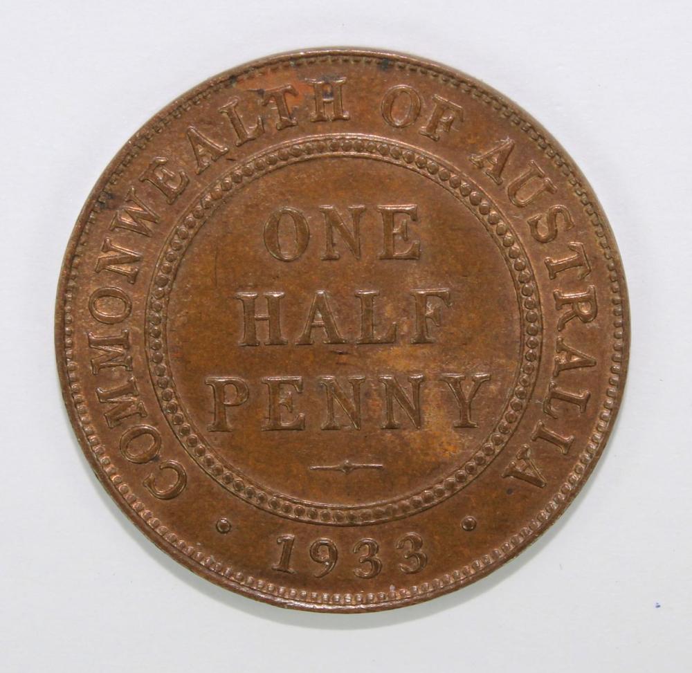 Australia 1933 Halfpenny, U... image