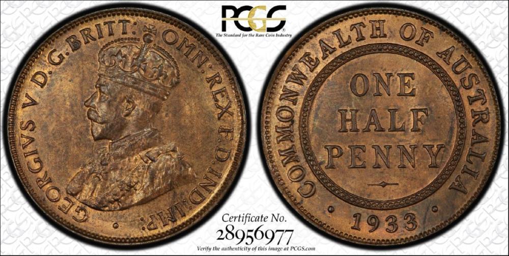 Australia 1933 Halfpenny, P... image