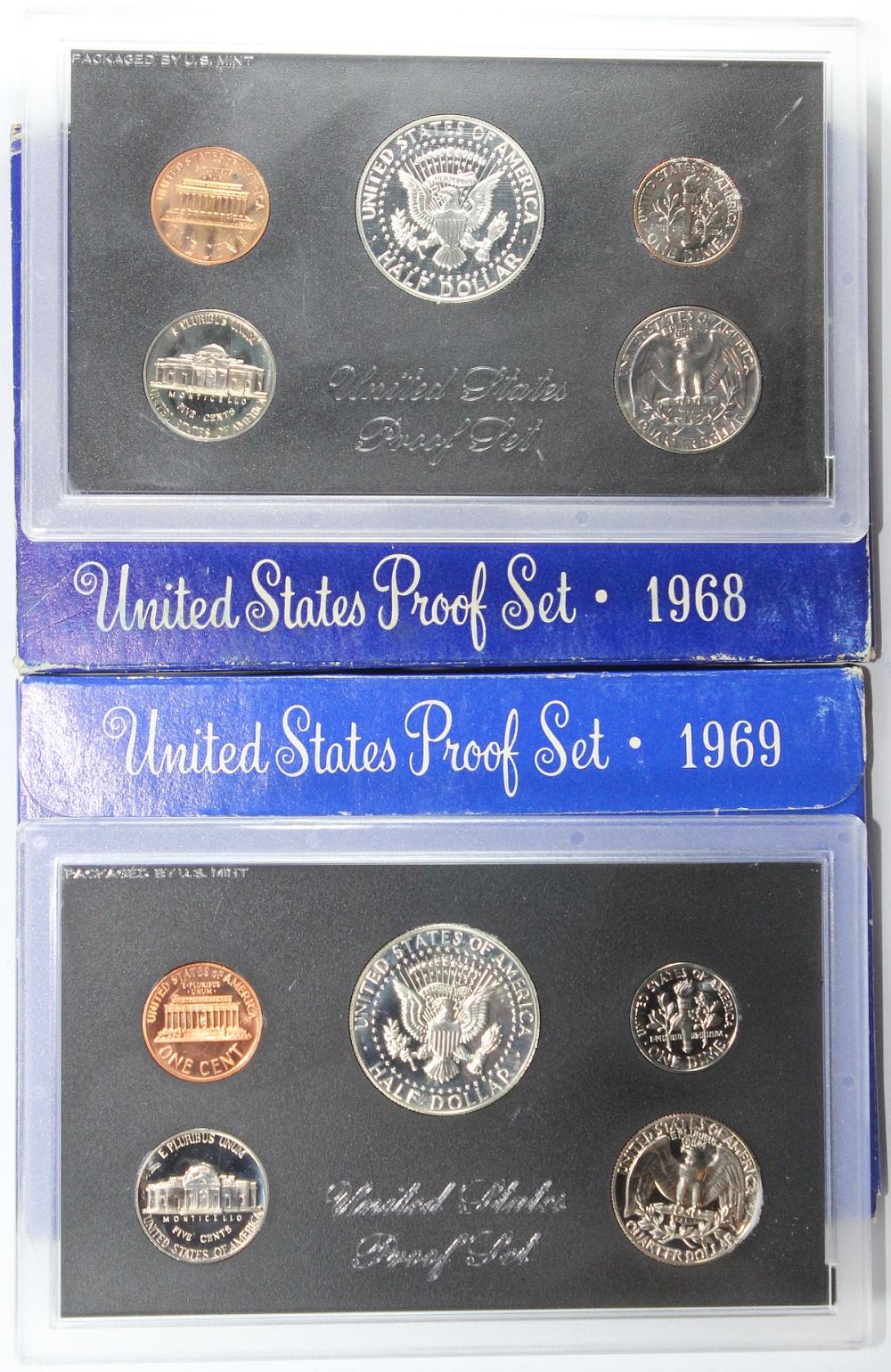 U.S.A. 1968 & 1969 Proof Se... image