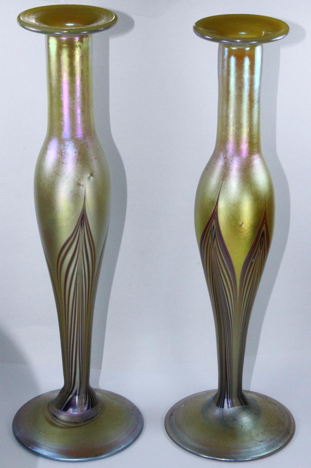 Tiffany Glass Stem Vases (P... image