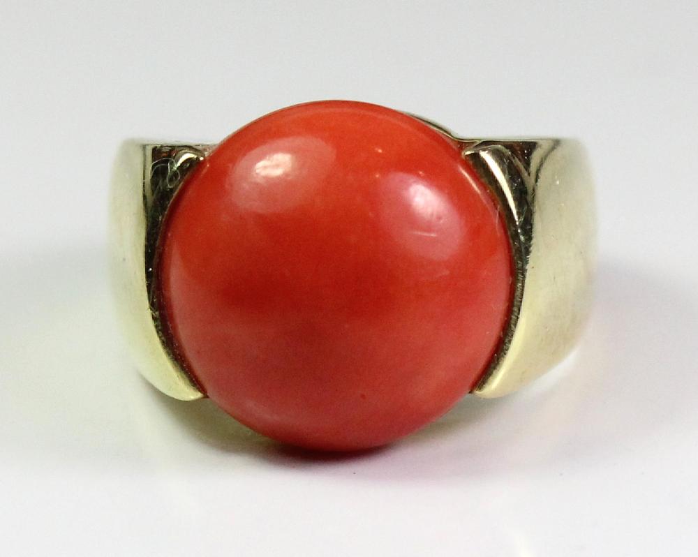 Momo Red Coral Button Ring ... image