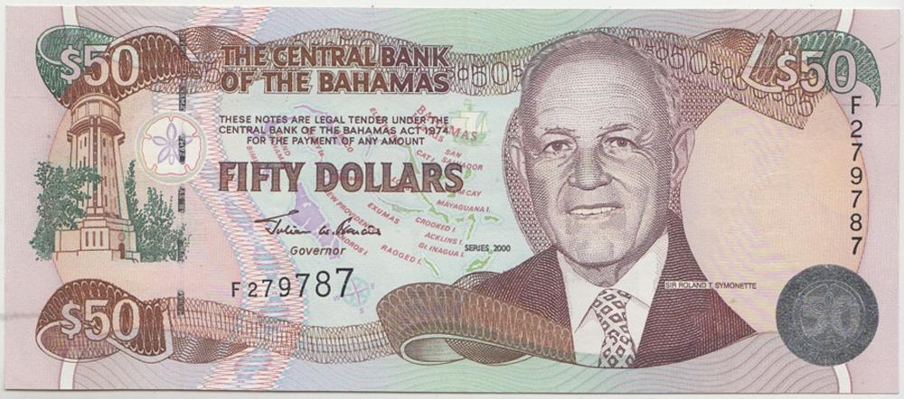 Bahamas 2000 $50, good Extr... image