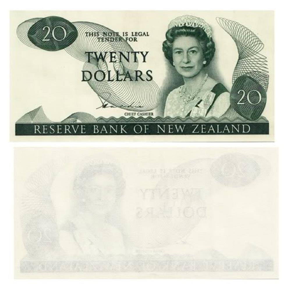 New Zealand 'Hardie' $20 Obverse Colour Trial (1981), Uncirculated OPQ