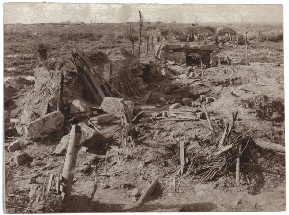 WWI Australia Contemporary War Photograph of 'Western Front (Belgium), Menin Road Area, Hannebeek ? September 1917'