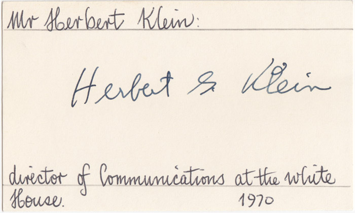 Autograph of Herbert G. Kle... image