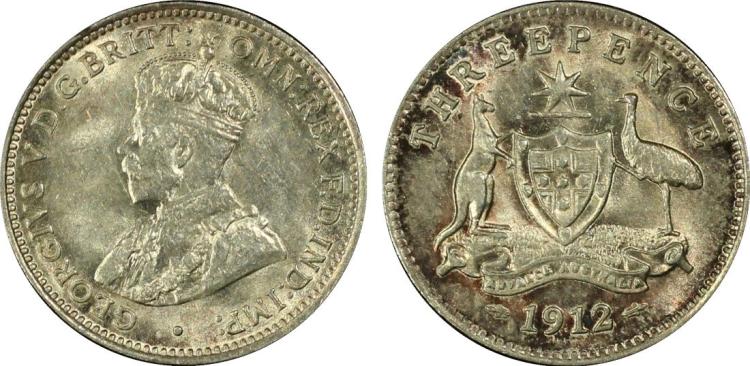 Australia 1912 Threepence, ... image