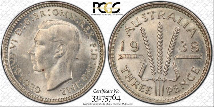 Australia 1938 Threepence, ... image