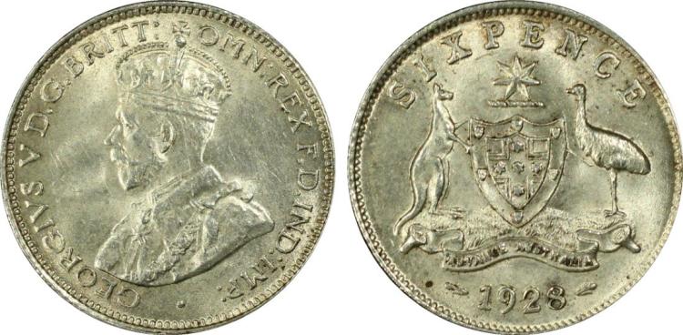 Australia 1928 Sixpence, PC... image