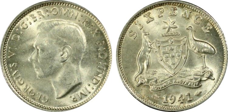 Australia 1941 Sixpence, PC... image