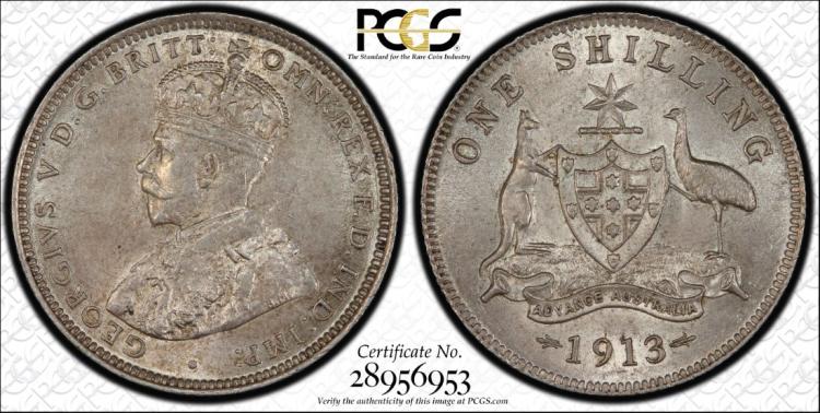 Australia 1913 Shilling, PC... image