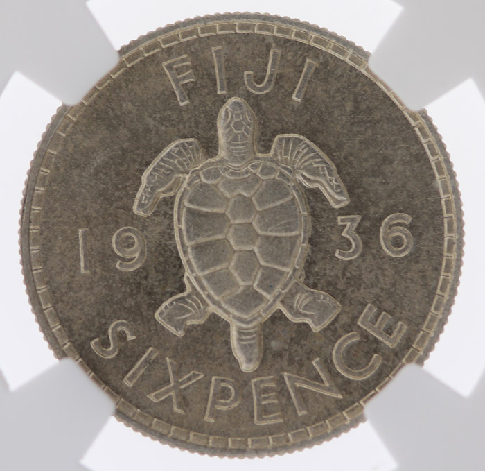 Fiji 1936 Sixpence, NGC MS65 image