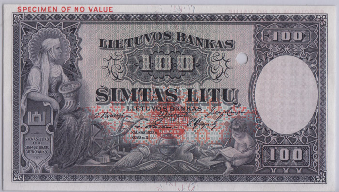 Lithuania 1928 Specimen 100... image