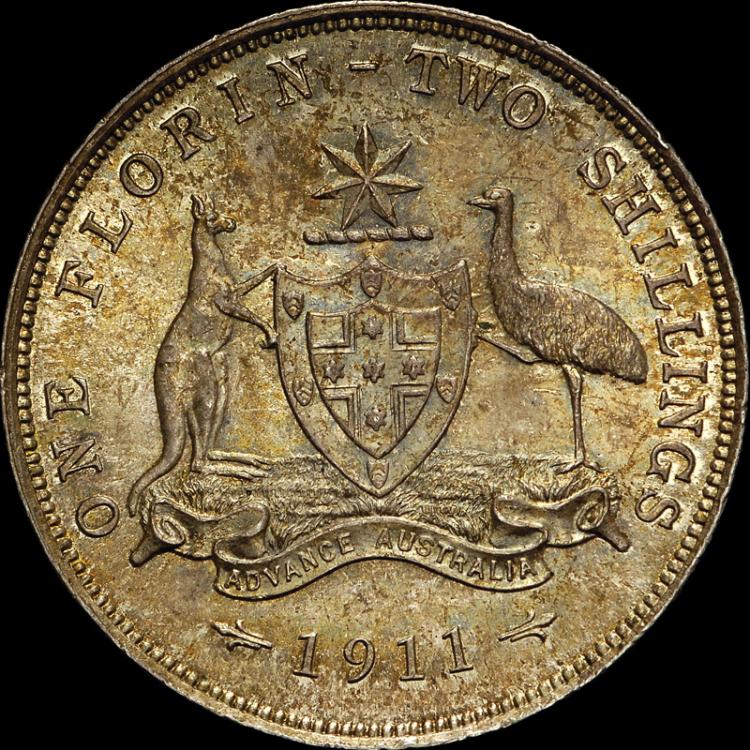 Australia 1911 Florin, PCGS... image