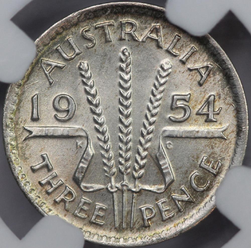 Australia. 1954 Threepence,... image