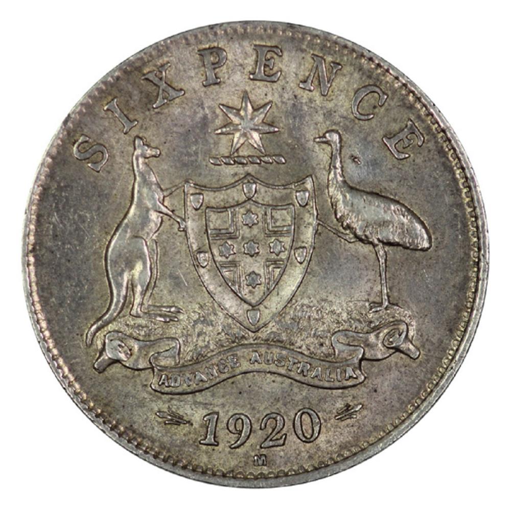 Australia. 1920 M Sixpence,... image