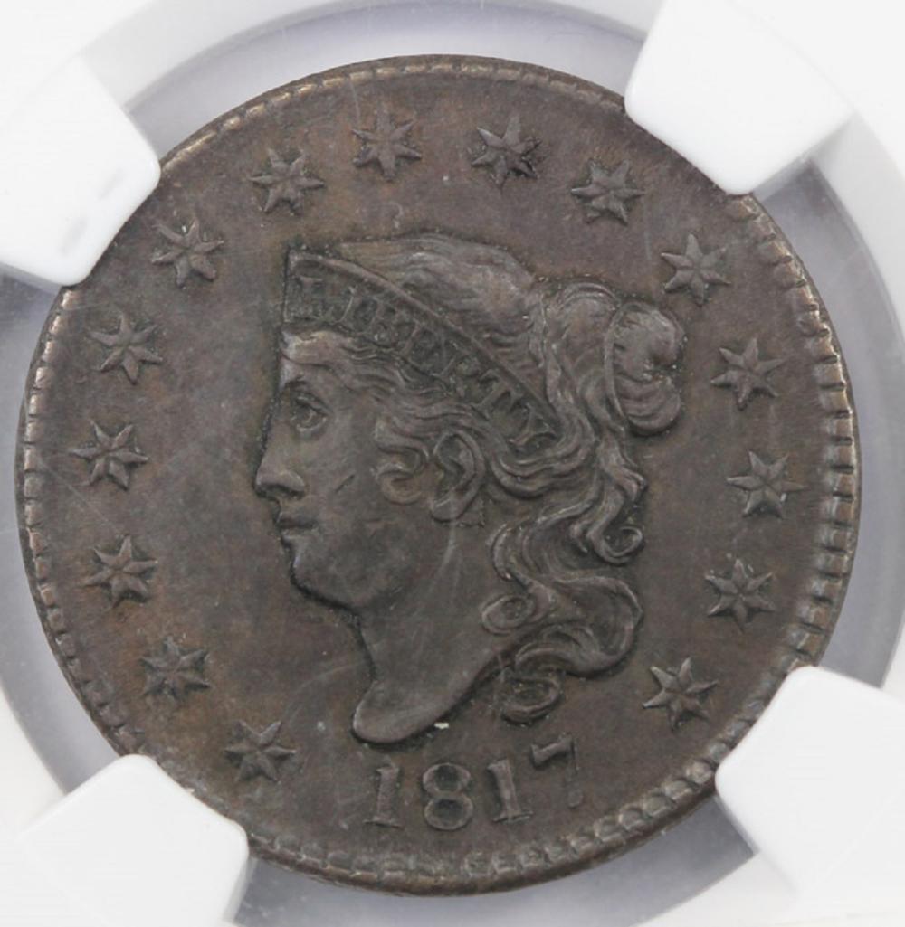 U.S.A. 1817 Cent, NGC AU50 BN image