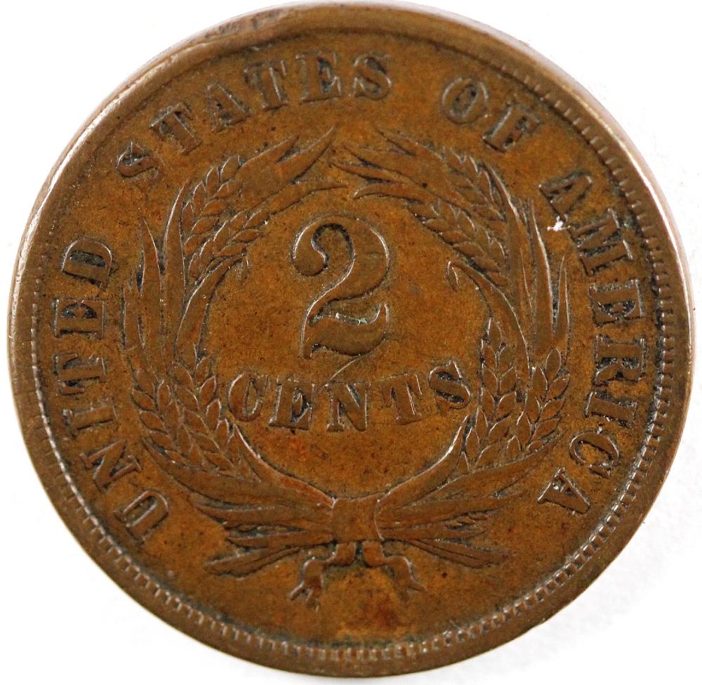 U.S.A. 1865 2 Cent, good Ve... image