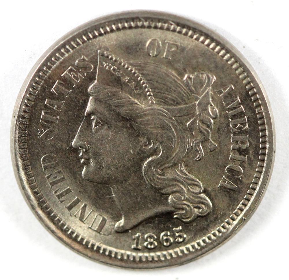 U.S.A. 1865 3 Cent, Choice ... image