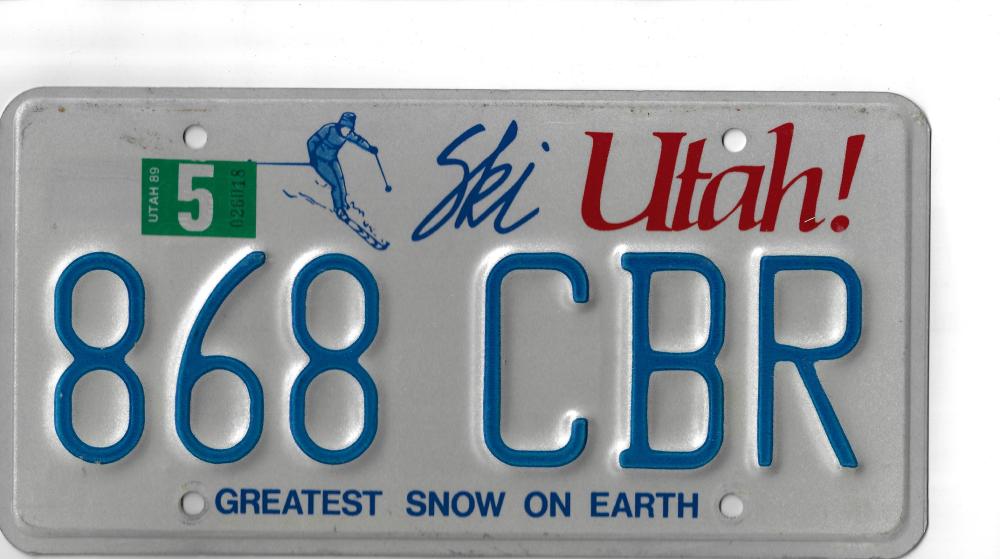 U.S.A. Utah Car Number Plat... image