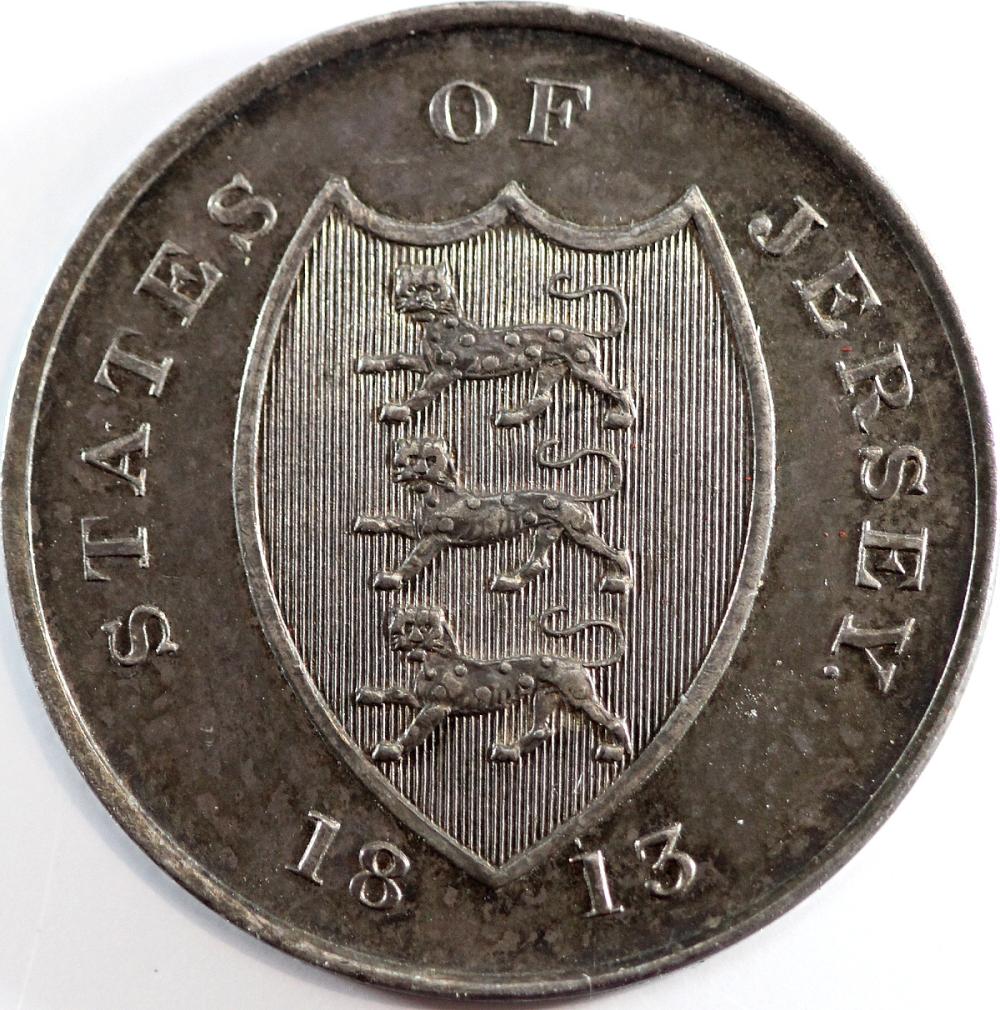 Jersey. 1813 18 Pence, Unci... image