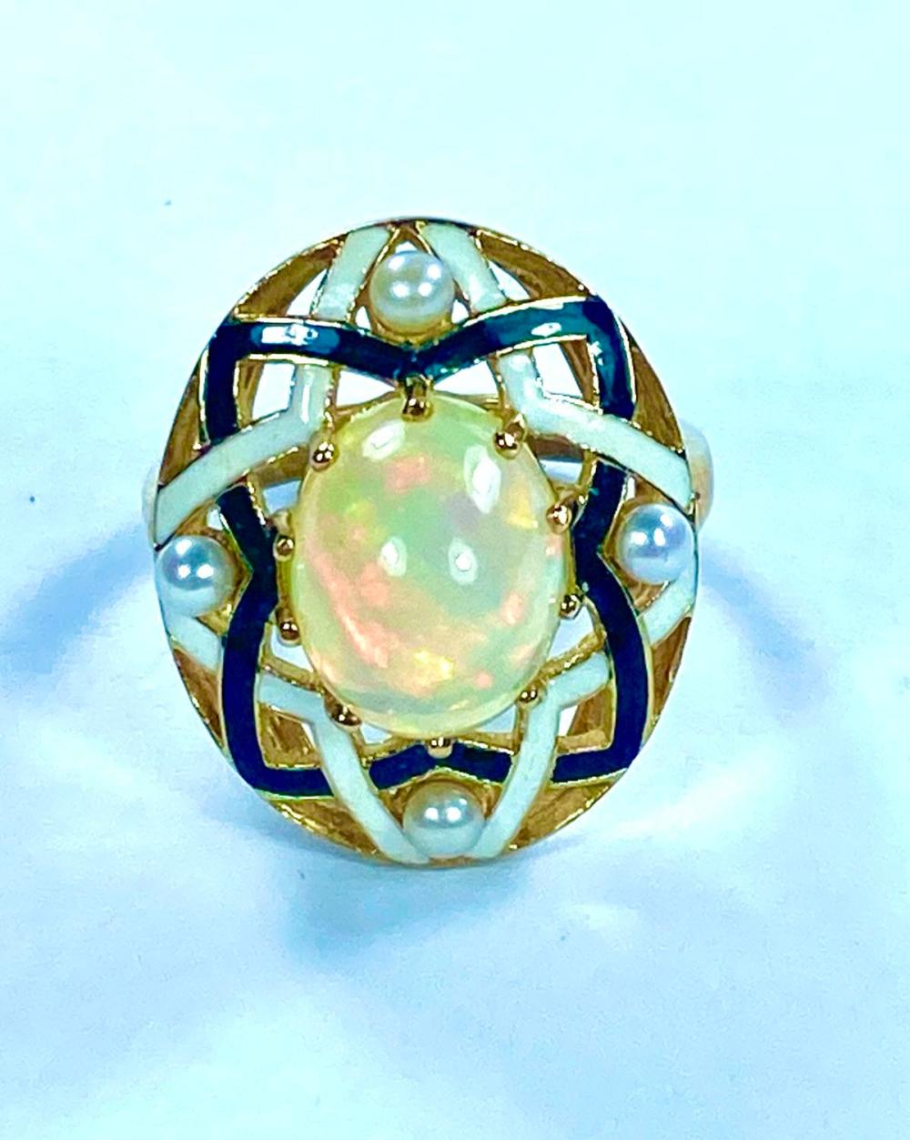 Ethiopian Opal & Pearl Enam... image