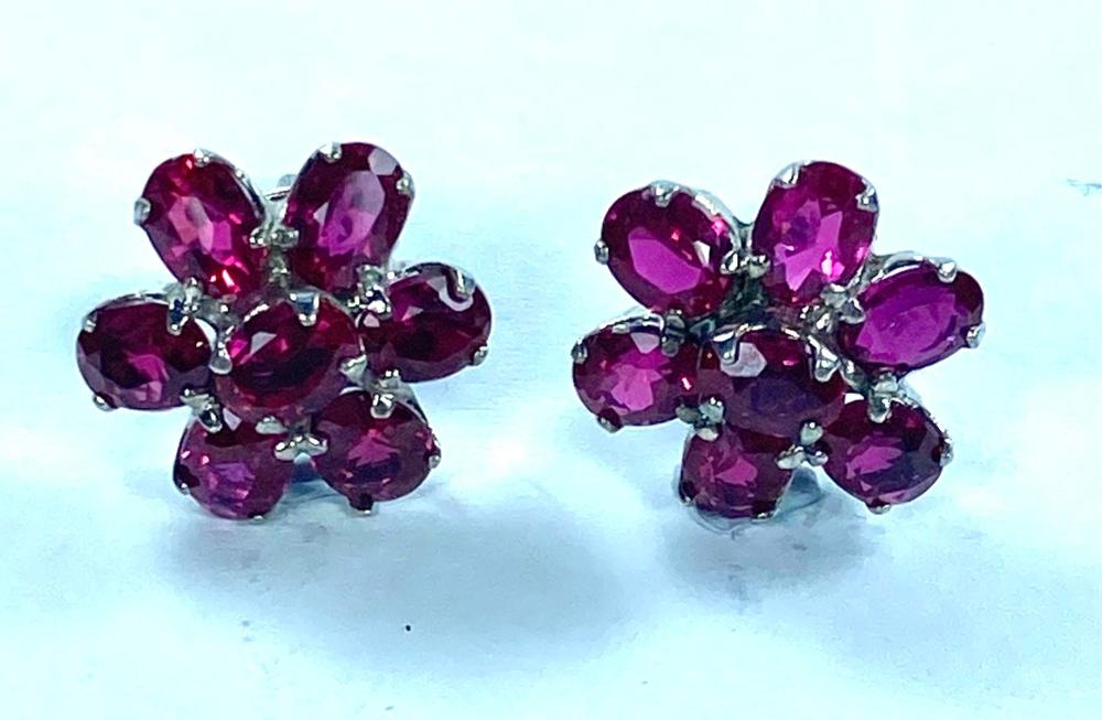 Red Cluster CZ Stud Earring... image