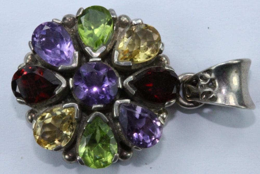 Gemstone Cluster Pendant in... image