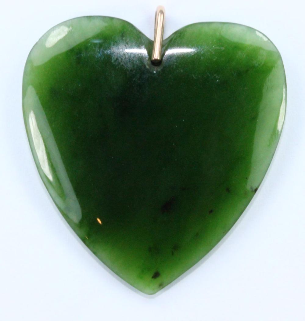 Large Nephrite Jade Heart-s... image