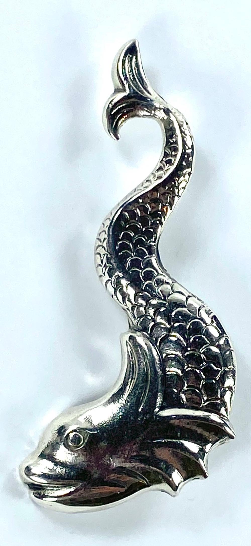 Sterling Silver Fish Brooch image