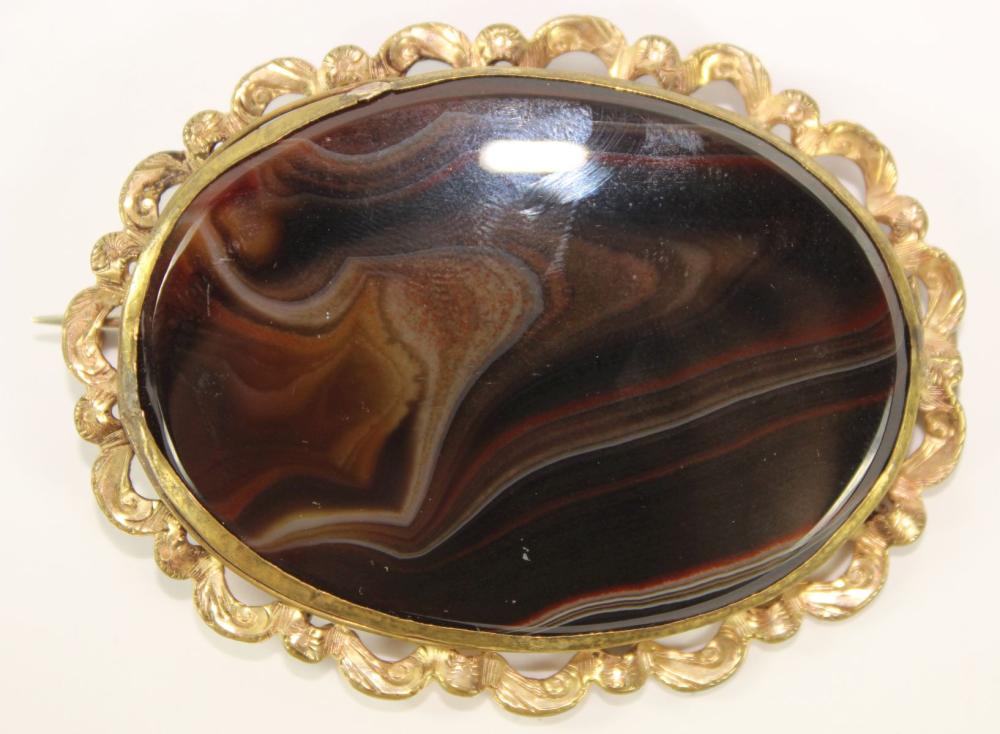 Large Oval Banded Agate Bro... image