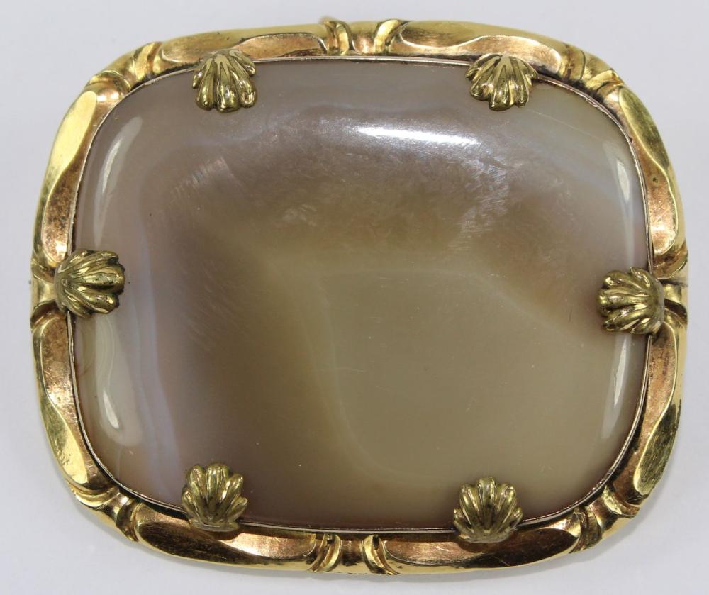 Antique Banded Agate Brooch... image