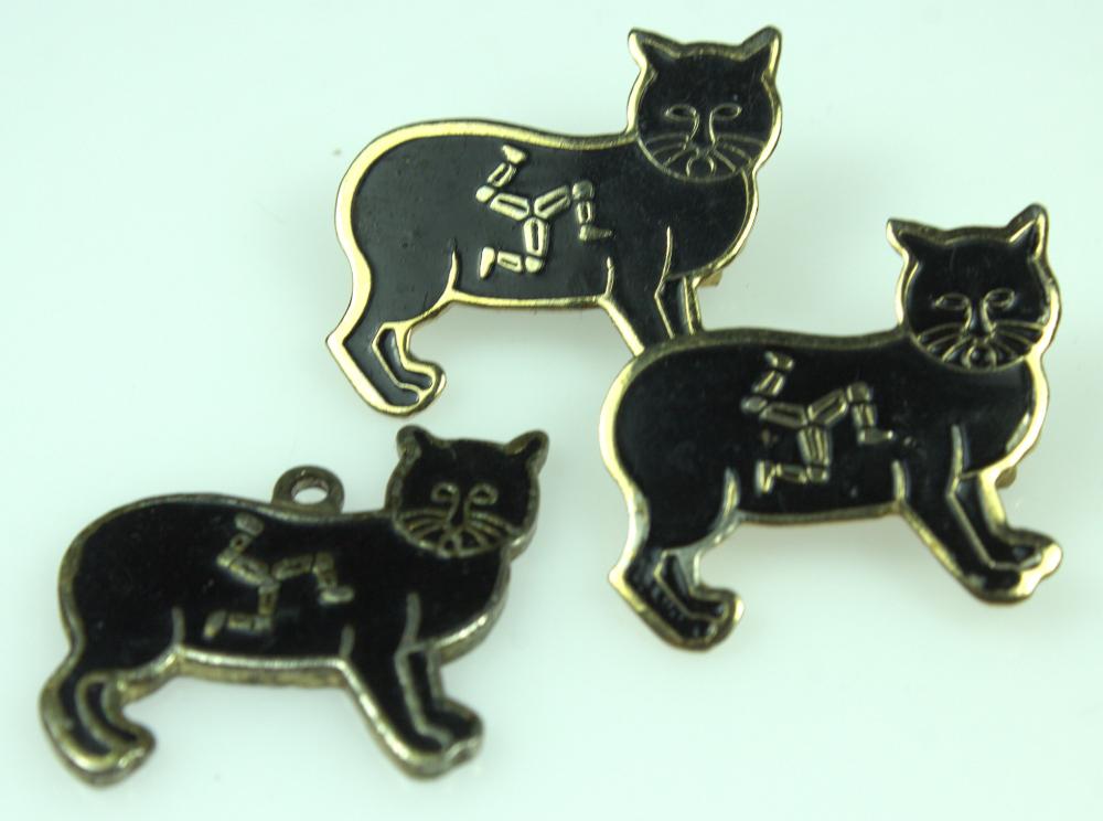 Manx Cat Pins (2) with matc... image